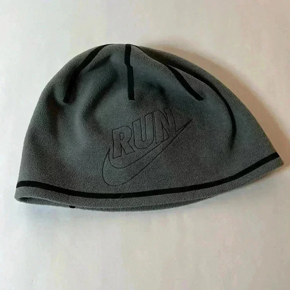 NIKE THERMA FIT REVERSIBLE BLACK & GREY RUNNING BEANIE WOMENS‎ MENS - Picture 3 of 4